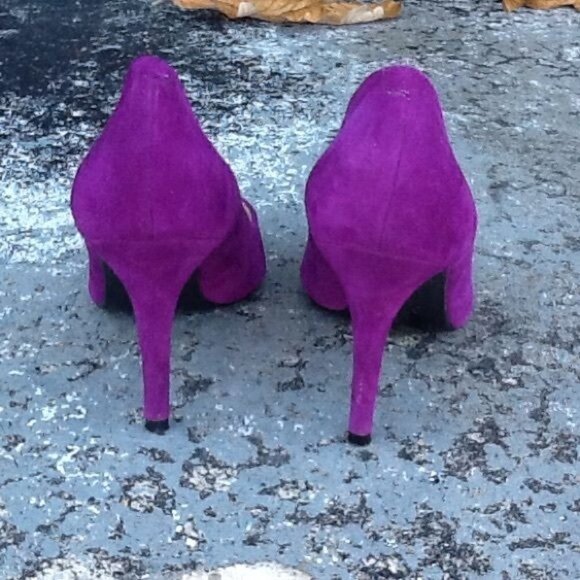 NWOT - Guess Purple Suede 3 1/2" Heels Sz 5 1/2 - Picture 7 of 7